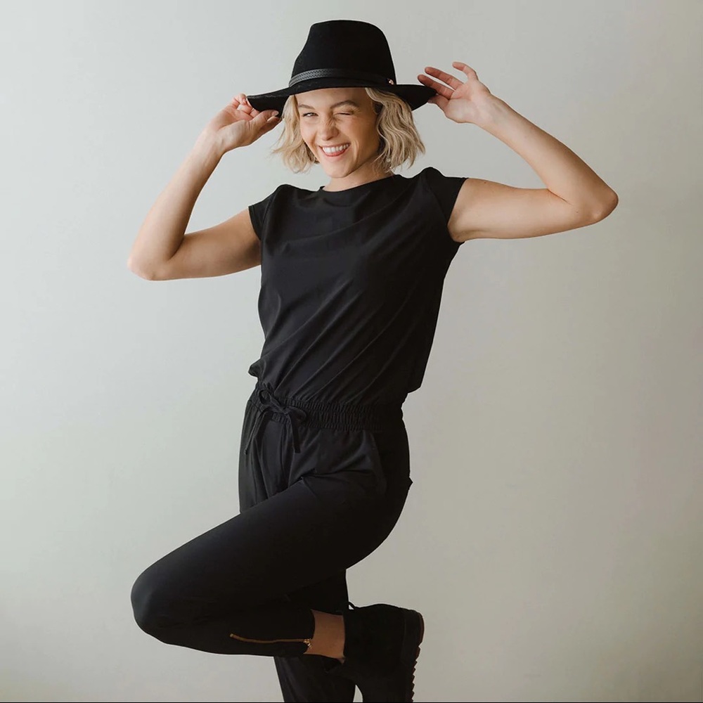 Albion Fit Black Jumpsuit, Large Petite (LP)